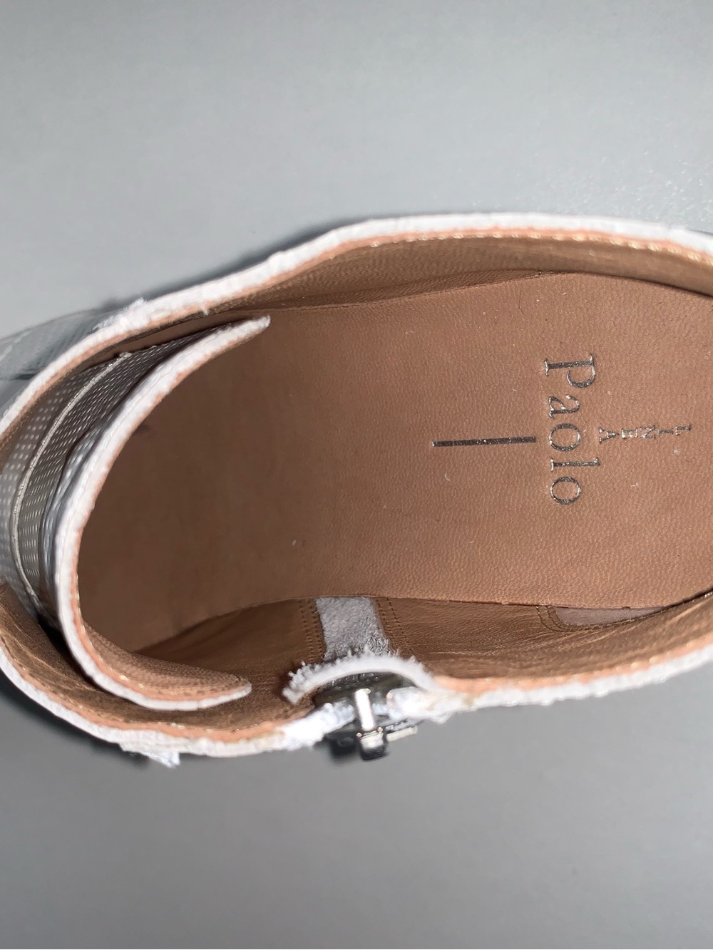 Paolo White Perforated Wedge Sneaker Boots - Picture 5 of 6